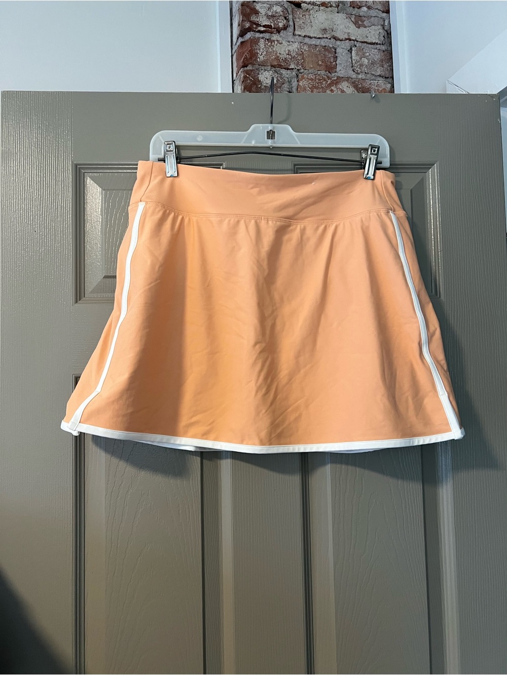 Old Navy Peach Circle Skater Skirt with White Trim